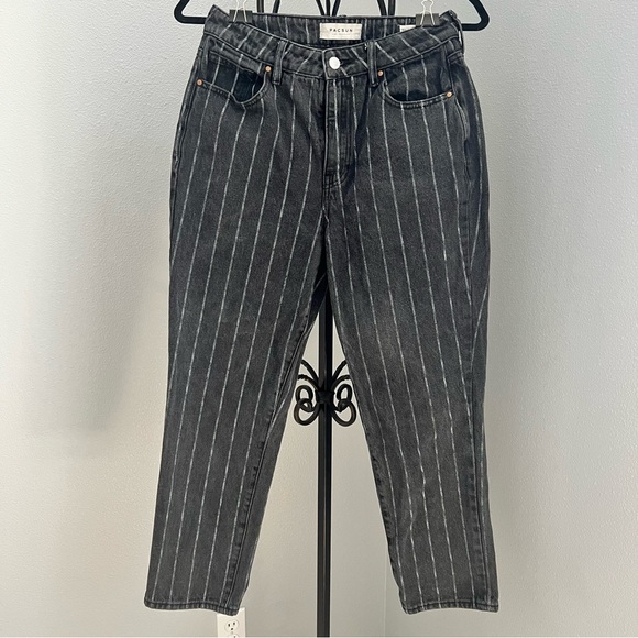 PacSun Women's Black Pinstripe Straight Leg Jeans - Picture 1 of 11